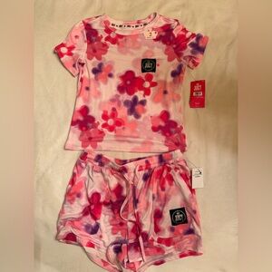 Juicy Couture Womens Pink and Purple Floral Pajama Set
